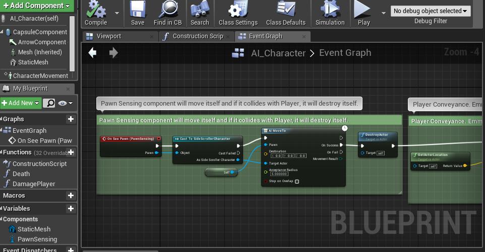 asuffoletto95's tweet photo. Basic #UnrealEngine #AI and some cool ability cool down counters! More basic fundamentals and the #blueprintcoding web gets larger every step of the way. #practicemakesprogress #screenshotsaturday #indiedev #gamedev #gamedevelopment #hyped #inspired #platformer #3d #unreal https://t.co/o0nZhPkK2N