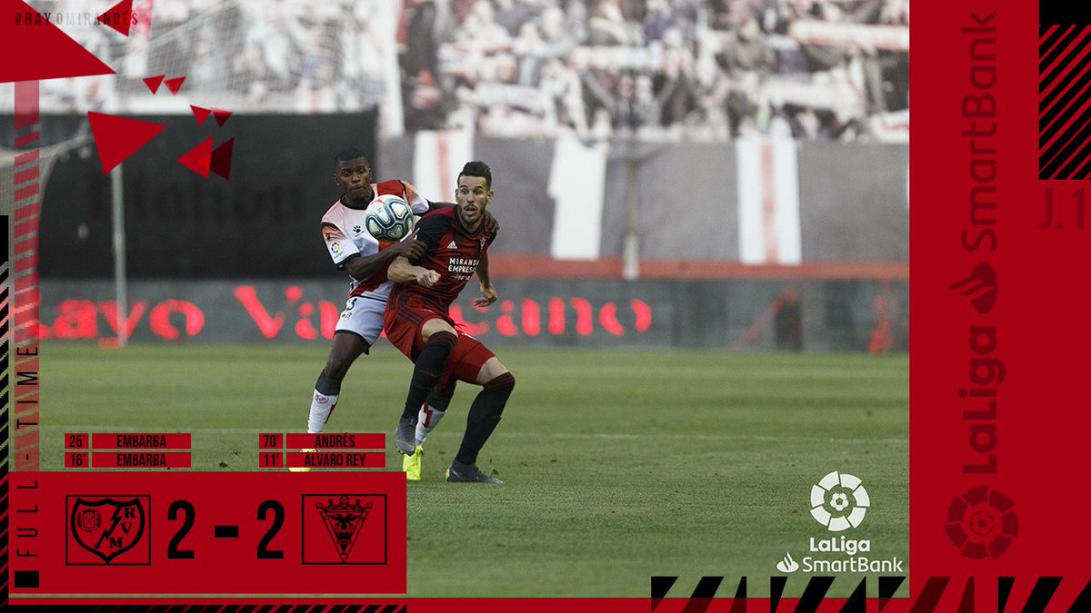 CDMirandes's tweet photo. ⏸️ | 2-2 | #RayoMirandés
 
F I N A L

¡Gran punto en un campo recién descendido de @LaLiga! 💪🏻 https://t.co/2hEkNeIY3L