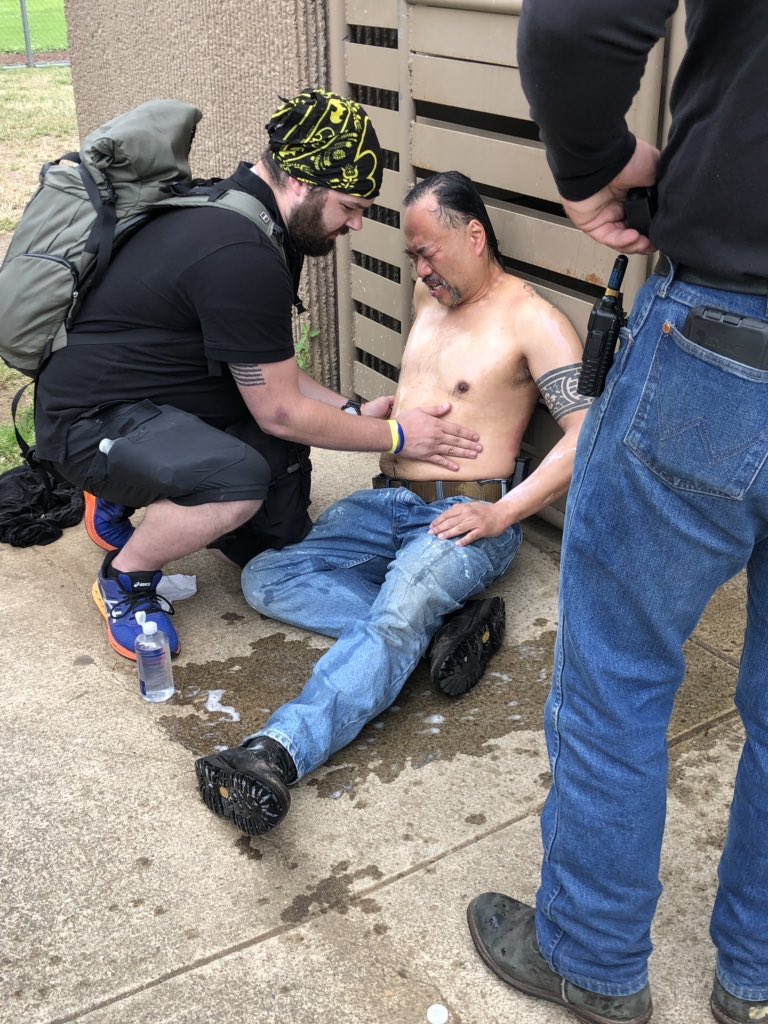 This man was beaten, maced and had hammer tossed at him by AntiFA