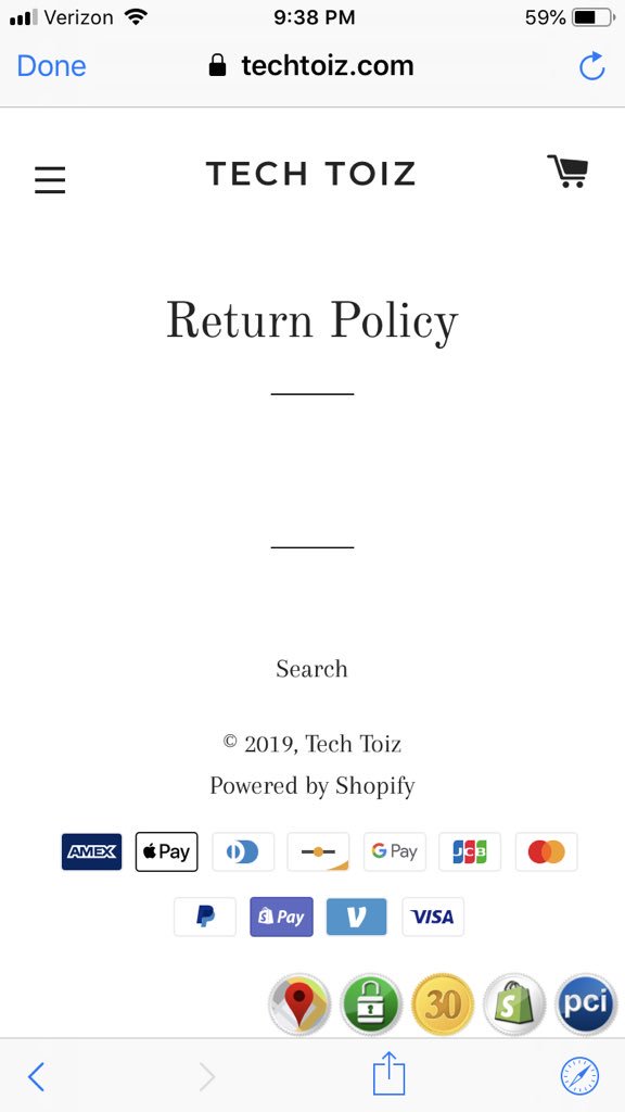 AIRCOHO's tweet photo. @jjdominick Quality return policy. https://t.co/tzp2Z5k28e