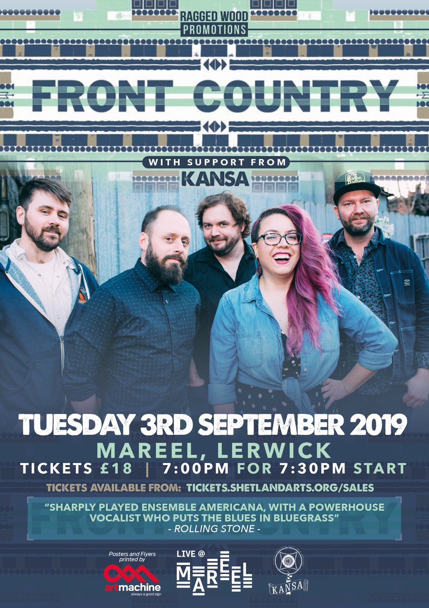 n_riddell's tweet photo. Over 200 tickets gone for @FrontCountrySF show with Kansa at @MareelShetland on Tuesday 3 September. Don't miss out - these guys are a force of nature on stage #frontcountry #americana #blues #folk #roots #mareel #lerwick #shetland #raggedwood #shetlandarts #supportlivemusic https://t.co/nmZbElPWWR