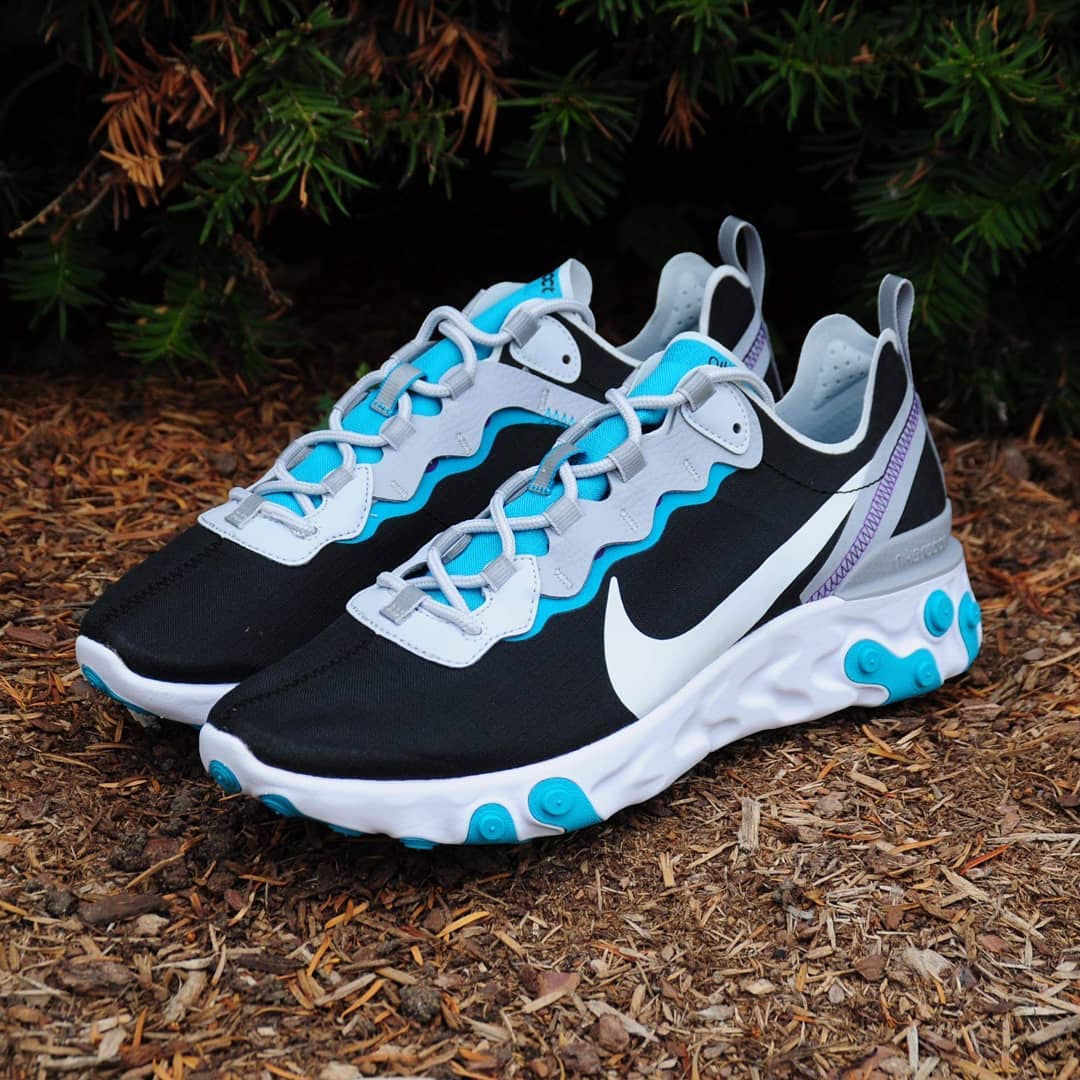 nike react element 55 black aqua