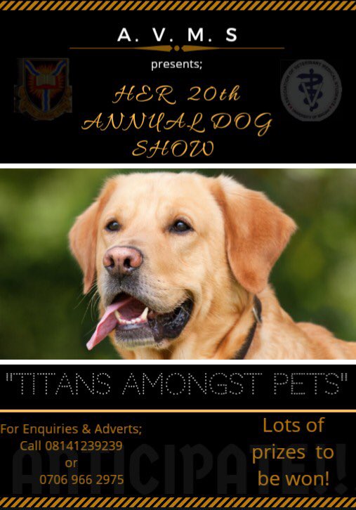 harmonylawal's tweet photo. WE MOVE!* 🚀🚀🚀
#TitansAmongPets
#AVMSDogShow2019
#Anticipate
Guyyyyyyys, I happen to be The Chair Person of this event which is an Annual Event in the UNIVERSITY OF IBADAN.
All I just need is for you to help hit the RT AND LIKE BUTTON.
More details coming shortly 🐶🐶🐶 https://t.co/xlR7r6kyZt