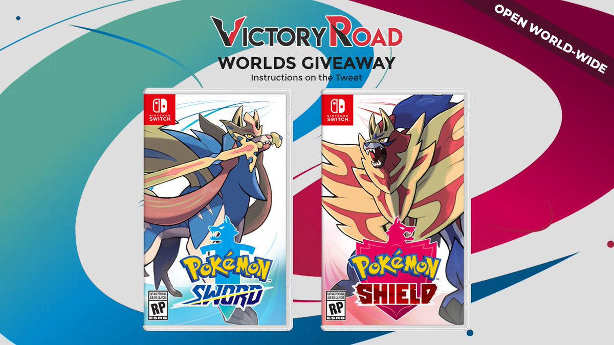 VGCVictoryRoad's tweet photo. Is this #PokemonWorlds making you want to #PlayPokemon and join the action next season?

⚔🛡 We're giving away a Pokémon Sword/Shield copy for a lucky winner!

🔁 Retweet this tweet
👉 Follow us @VGCVictoryRoad

🌎 Open world-wide!
🕐 Ends after Worlds finals! https://t.co/URVCzoQoEE