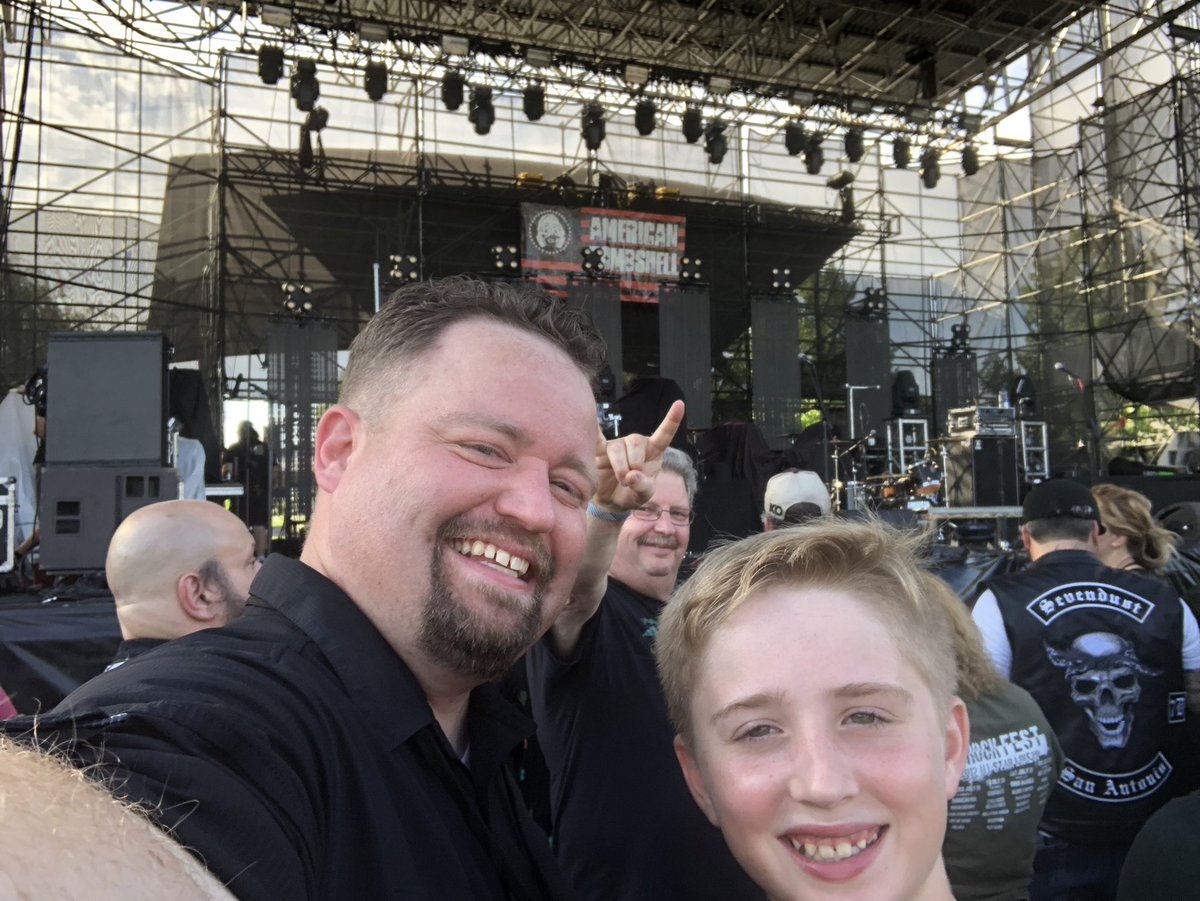 josephaday's tweet photo. #ReadyToRock! Excited to be watching @skilletmusic from the pit tonight! Awesome Meet and Greet, ready for the show! https://t.co/Rert9nTPAR