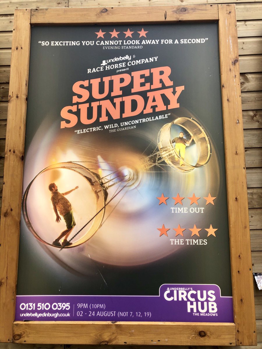 theatrehinton's tweet image. Lon/Edi19 Day12/Show30: #SuperSunday @RaceHorseCie @FollowTheCow is Six crazy Finnish lads with wicked circus skills, doing some bizarre, crazy, funny, dangerous and incredible things. So Much Fun. Recommended. #HowManyShowsIn16Days?