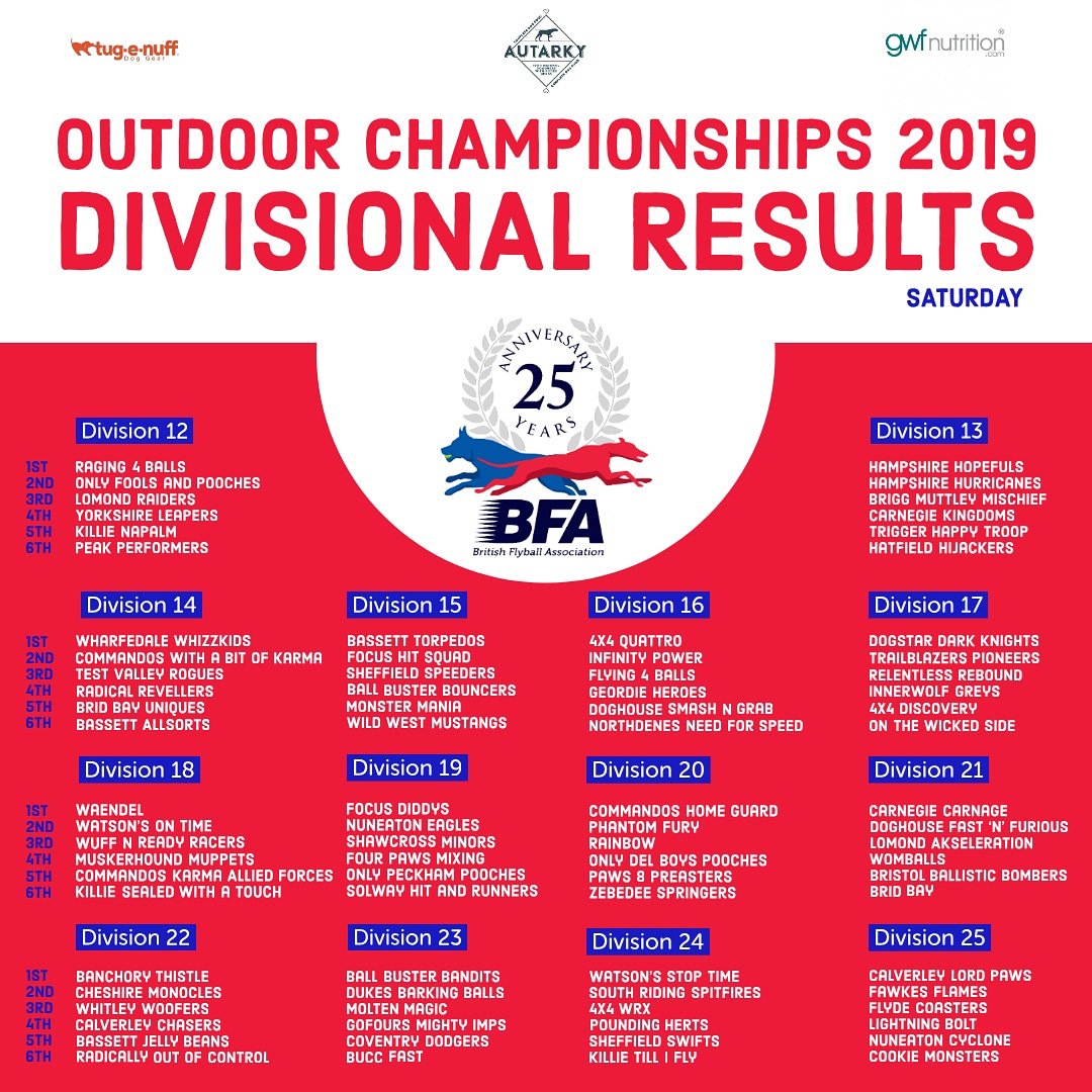 BFA_Flyball's tweet photo. Congratulations to all teams who raced in today's Championships #ONEBFA #flyball #dogsoftwitter #britishflyballassociation #results #Championship  #WINNER #congratulations https://t.co/bdY2sw8LLz