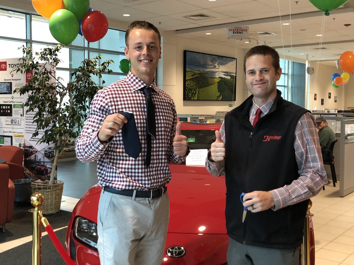 MeganToyotaVT's tweet photo. First car sale! Congratulations Seth Douglas! Come on down and see him for your next vehicle purchase! @MeganToyotaVT @HeritageToyota https://t.co/yc59ehKQcE