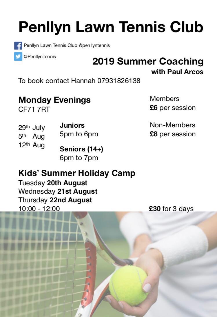 Penllyn Tennis Club (@penllyntennis) on Twitter photo Wondering what to do with the summer holidays?
Join us this week for a children’s summer holiday tennis camp. A relaxed, fun and friendly atmosphere!and great value @ £30 for 3 days 10:00-12:00. 🎾😁 <a href="/ValeCourses/">ValeCourses</a> <a href="/Valetweetbot/">Vale TweetBot</a> <a href="/CowbridgeGuide/">Cowbridge Guide</a> <a href="/CowbridgeCompPE/">CowbridgeCompPE</a> <a href="/llanganprimary/">Llangan Primary School</a> Wondering what to do with the summer holidays?
Join us this week for a children’s summer holiday tennis camp. A relaxed, fun and friendly atmosphere!and great value @ £30 for 3 days 10:00-12:00. 🎾😁 <a href="/ValeCourses/">ValeCourses</a> <a href="/Valetweetbot/">Vale TweetBot</a> <a href="/CowbridgeGuide/">Cowbridge Guide</a> <a href="/CowbridgeCompPE/">CowbridgeCompPE</a> <a href="/llanganprimary/">Llangan Primary School</a>