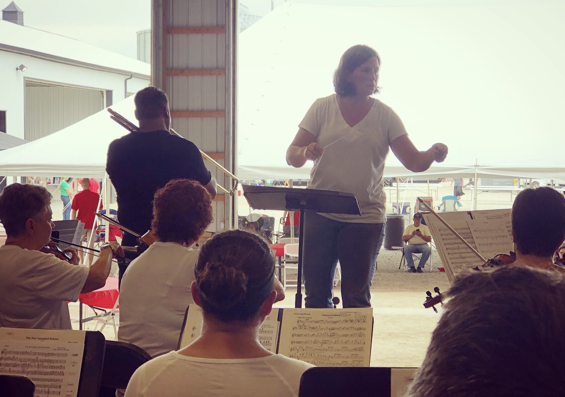 CohBrassBand's tweet photo. Jessica will be conducting two pieces on the @centralohiosym concert tonight while COS conductor Jaime Morales-Matos, performs two trombone solos at the Delaware Farm Bureau’s Benefit in the Barn at Gar-Mar Farms. #delawarefarmbureau #benefitinthebarn #jaimemoralesmatos https://t.co/iwLVq52JcX