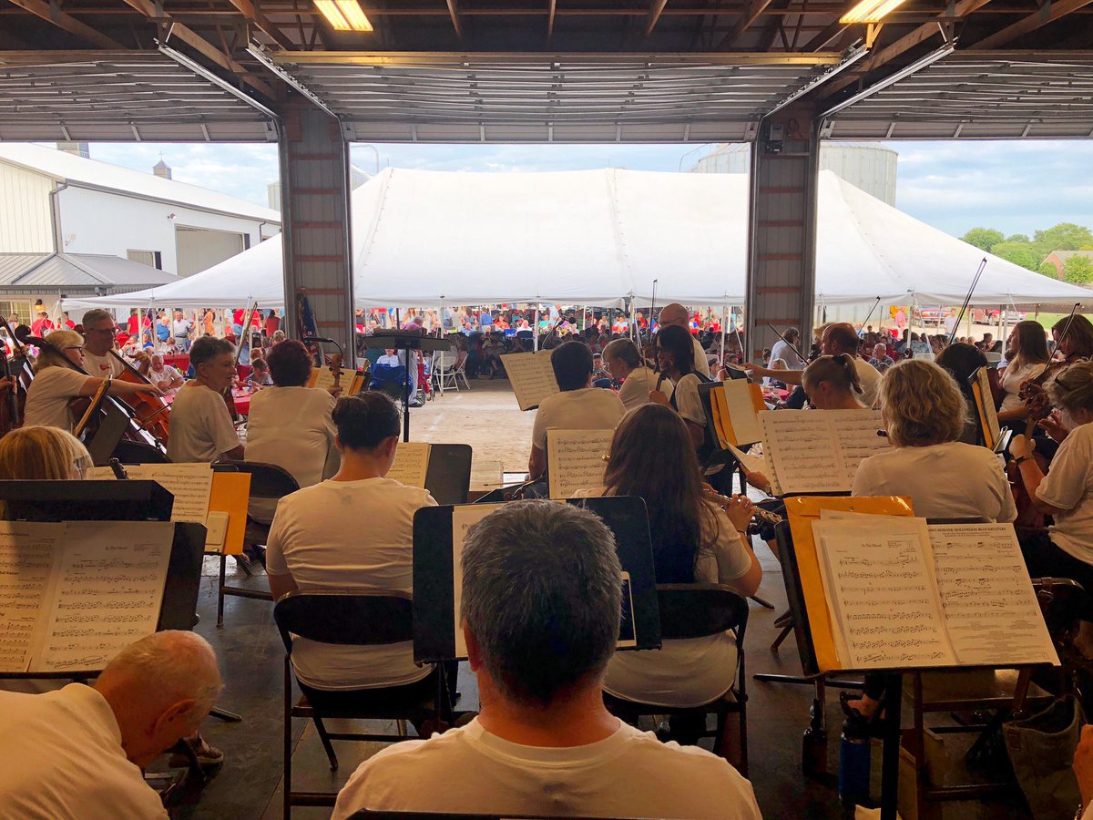 MsKirbyMusic's tweet photo. What I’m doing tonight: performing with the @centralohiosym at the Delaware Farm Bureau’s #BenefitintheBarn at Gar-Mar Farms. Lots of @BV_Barons here, including some staff, families, and some FFA students!! https://t.co/5F10soh6nS