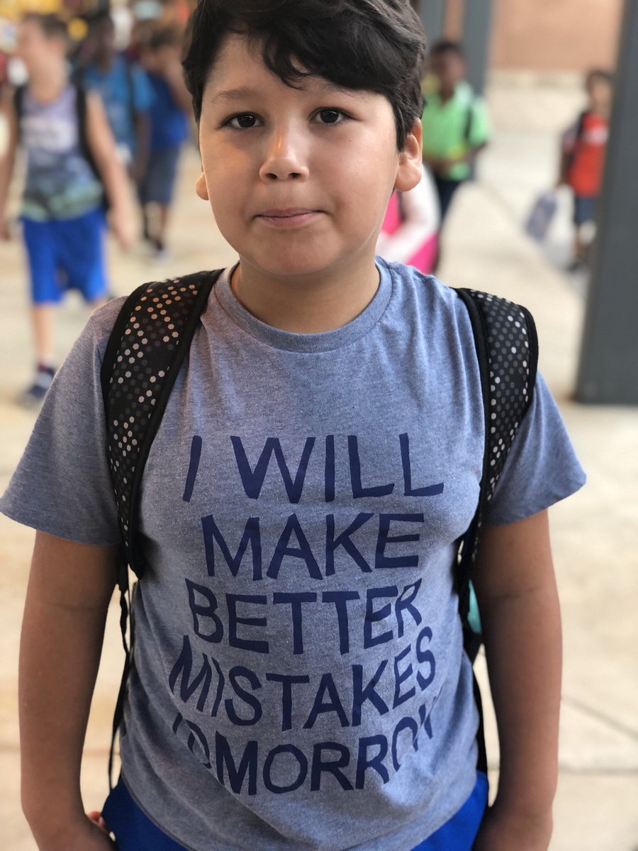 ADean84's tweet photo. 12 days into the school year and I’ve already found my favorite t-shirt! #awesomekiddo #awesomeshirt #GrowthMindset #PitnerPride @PitnerPatriots https://t.co/yhFCpsZJA5