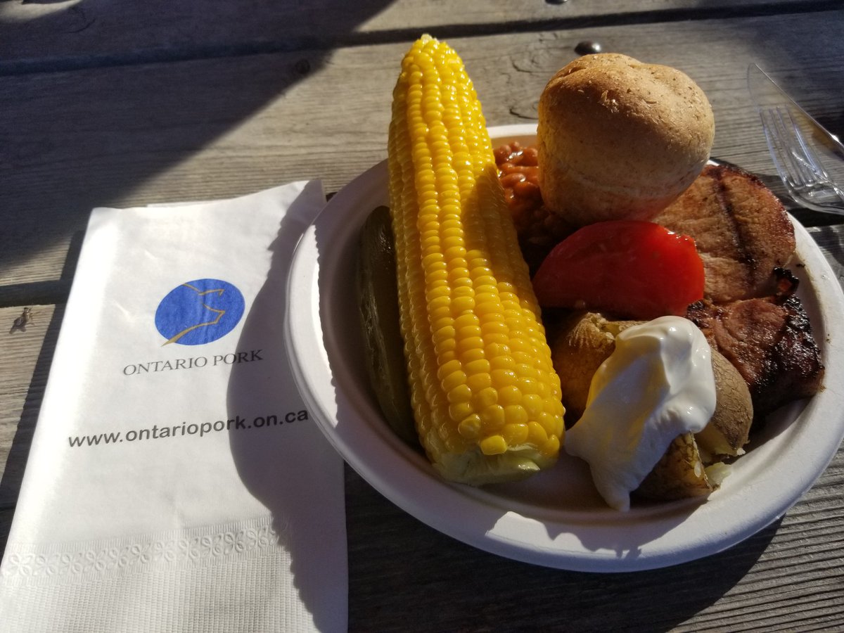 AmandaBrodhagen's tweet photo. I was delighted to attend the Flavours of Perth BBQ in support of the @StratPerthMuse at the Rostock Hall! Over 250 pork chops were cooked up thanks to the #PerthCty Pork Producers. #OntAg #loveONTfood #RuralOn #ElliceWard https://t.co/9YjpcQktoF