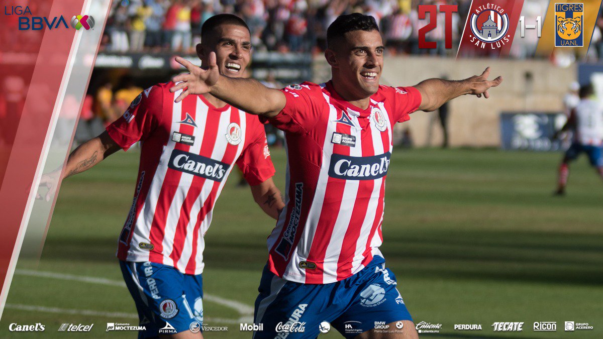 AtletideSanLuis's tweet photo. #AP19|J5|2T|90+7´|#ADSL🔴⚪ 1-1 #TIG🐯

¡Termina el partido!

Nos quedamos con el empate.

#LlegamosParaQuedarnos 🏆 https://t.co/U4J31MYqRh