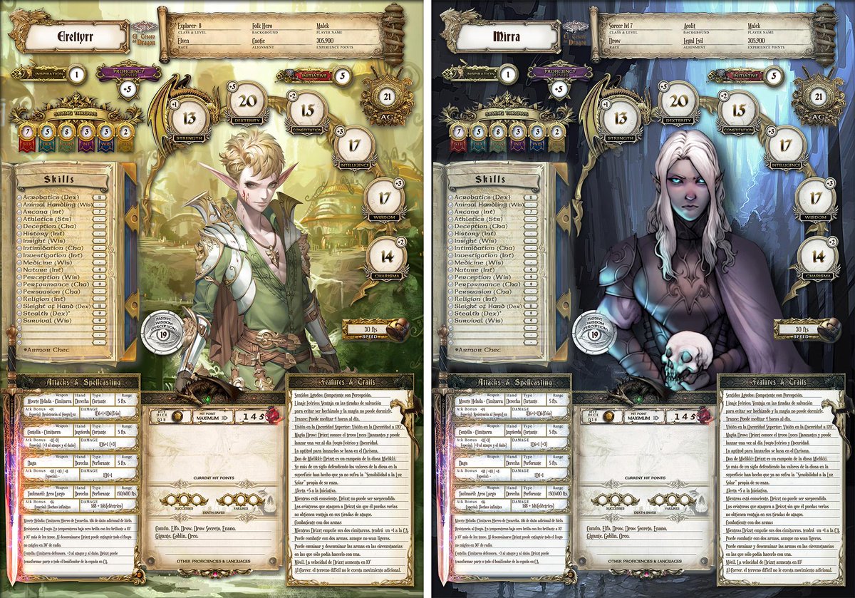 Customizable character Sheets #DnD5E https...