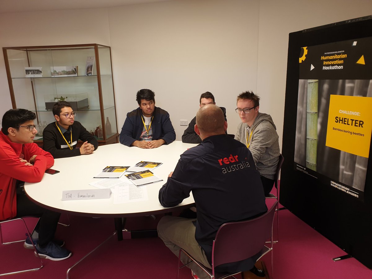 RedRAustralia's tweet photo. Our #humanitarian mentors have been on hand at @thewarrencentre @RedRAustralia Humanitarian Innovation #Hackathon to guide students to generate ideas that are #innovative, #inclusive and achievable in the field. #Hack4Humanity https://t.co/UYwz33S4e6