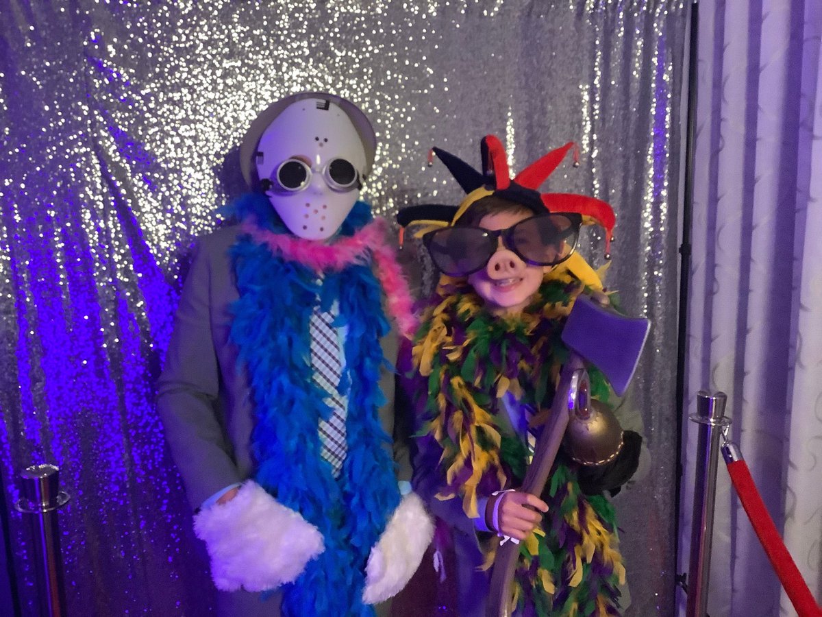 broadway_jake's tweet photo. Apparently these kids thought the idea was to put on as many props as possible for the Mirror Booth, & who am i to stop them! #BJPWedding #HiltonWedding #MBWedding #HiltonResorts #MirrorBooth https://t.co/QtmqR0r6mg