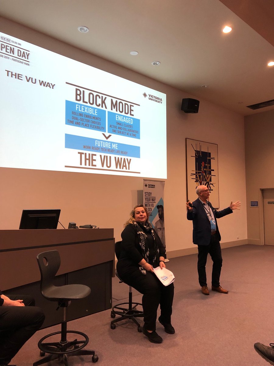 MarciaDevlin's tweet photo. Great intro to The VU Way from ⁦@victoriauninews⁩ Vice-Chancellor ⁦@VicUniVC⁩ Professor Peter Dawkins #vuopenday https://t.co/Q5yxxJi7N0