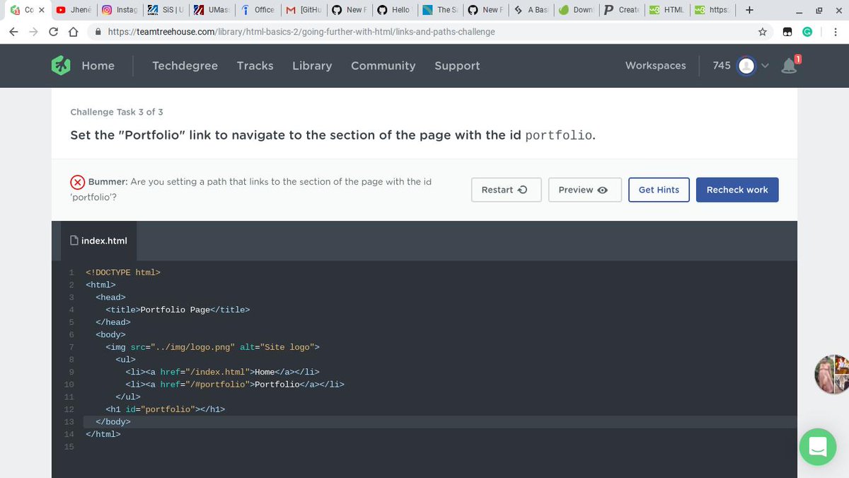 Melanin_xx's tweet image. Hey Twitter, I am beginning my tech journey on treehouse and have come across a coding issue. Does anyone know how I went wrong here? #blacktechtwitter #teamtreehouse