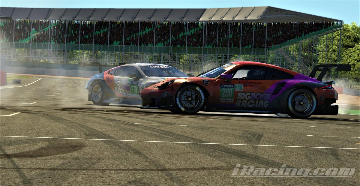 FurtiveLIVE's tweet photo. Aaanndddd that's a wrap! Big Bone Racing finished P11 (5th in class) and Small Bone Finishing P8 (4th in Class). Thank you to all who came out to support my stream and @lapsatracing. Haven't had this much fun in a while. Onto 24 Hours of Catalunya! #bigboneracing #smallboneracing https://t.co/3fMmAmDeM3