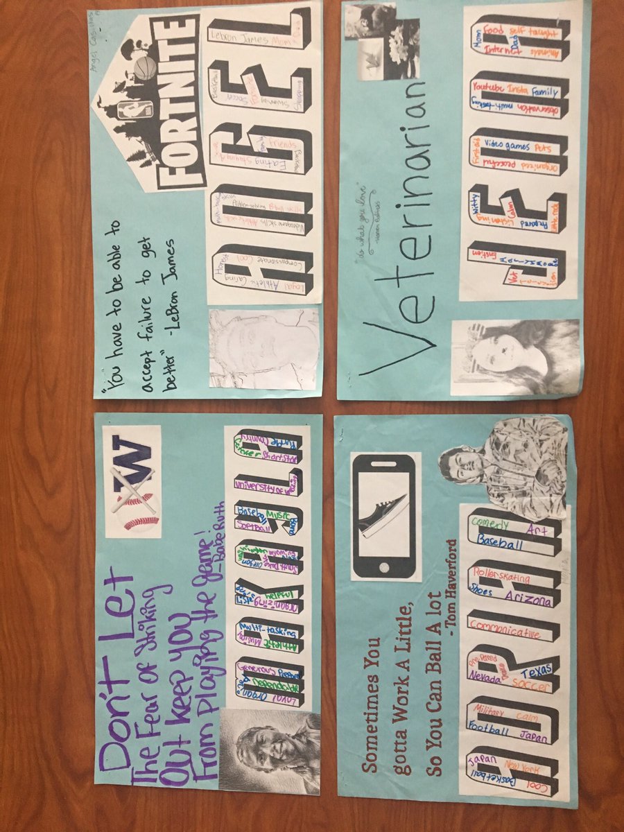 Don_osaur's tweet photo. Students write positive words describing themselves within their name letters, add likes and interests, a picture (some choose fun filters,) a quote, or future job, and anything else they love! Looks fantastic for back to school! https://t.co/Yobhm1ZaGp