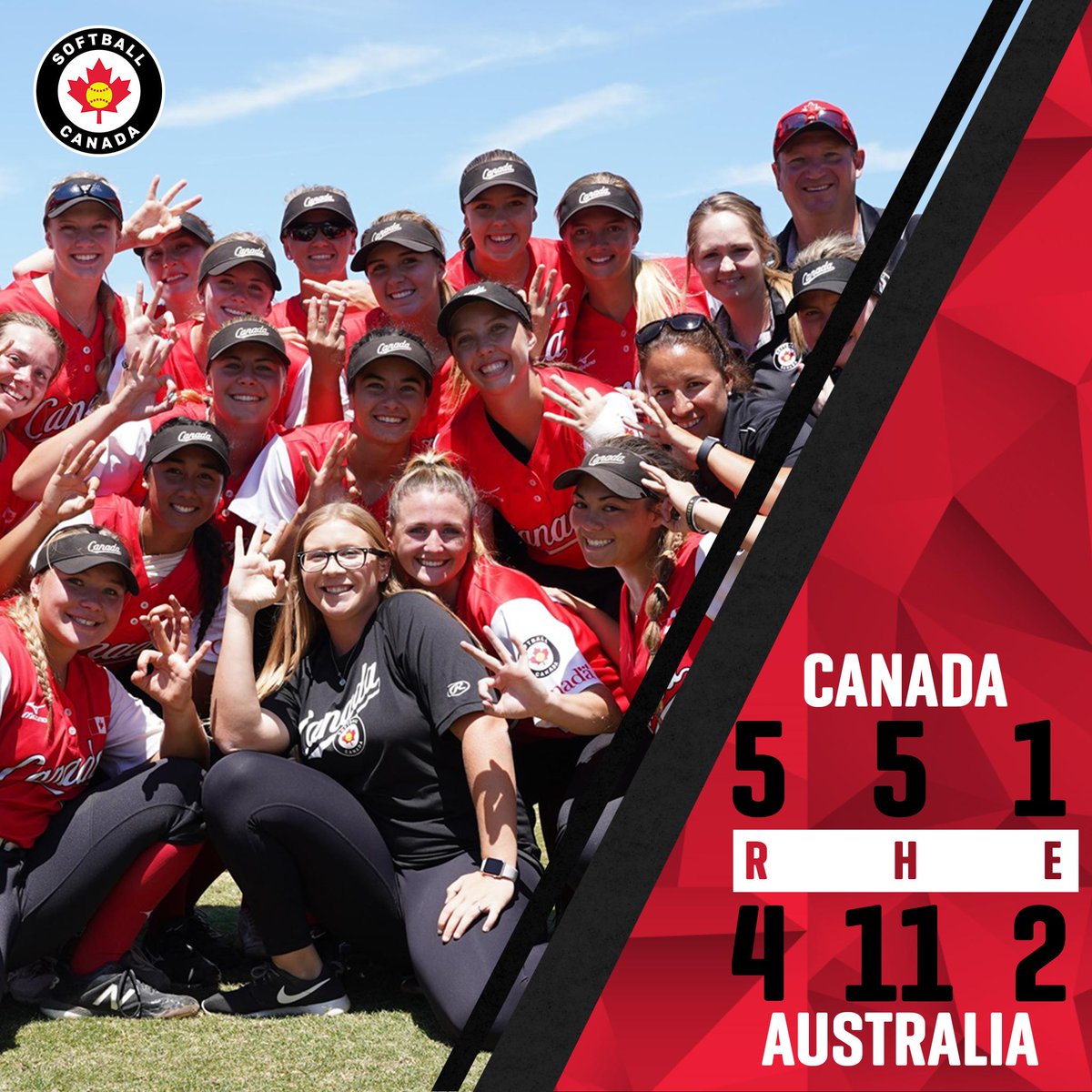 SoftballCanada's tweet photo. The Canadian Junior Women’s National Team made history on Saturday, defeating @SoftballOz 5-4 in the bronze medal game of the 2019 @WBSC U-19 Women’s Softball World Cup. It was Canada’s first medal ever won in that category! https://t.co/KJ2JOYLoJu https://t.co/ZaoC6mwg20