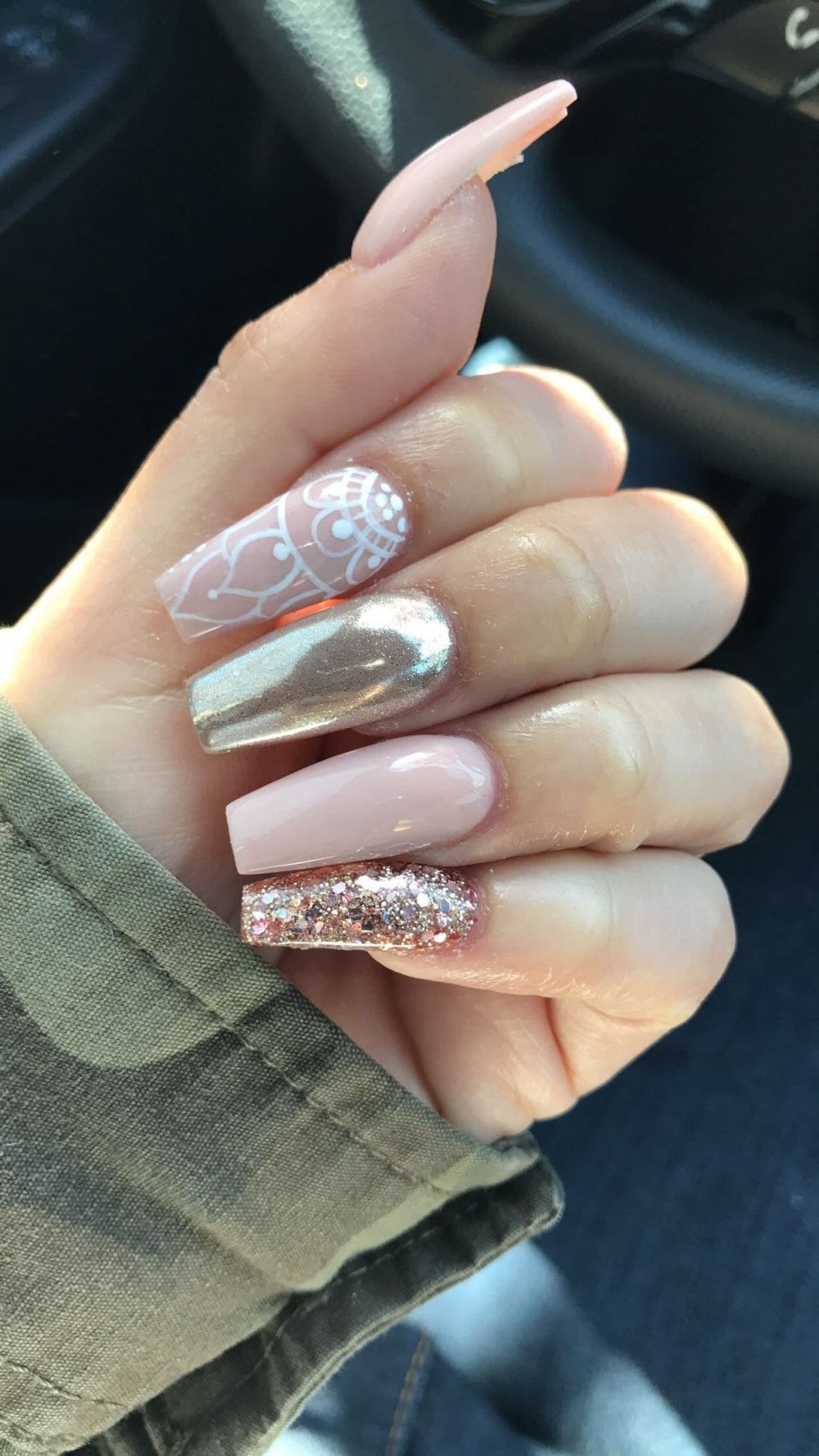 30 Simple Yet Beautiful Nail Extension Designs to Adorn Yourself | Gold  nails, Almond nails designs, White nails with gold
