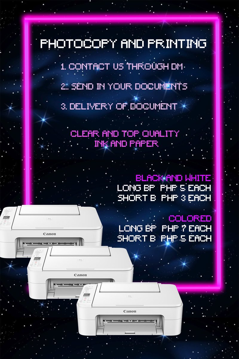 Cre8Tomasino's tweet photo. 👾 Long lines at printing shops? We’ve got you! DM us for more inquiries! 👾 #print #printingservices #highquality #hdprinting #topqualityprinter #topquality #express #WeCre8 https://t.co/Rj2cGlcAJz