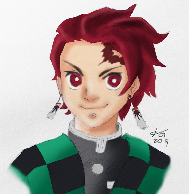 Amanda on X: Fiz um Tanjiro Kamado de Demon Slayer (Kimetsu no Yaiba). Mas  socorro, pintar no mouse é um terror!  / X