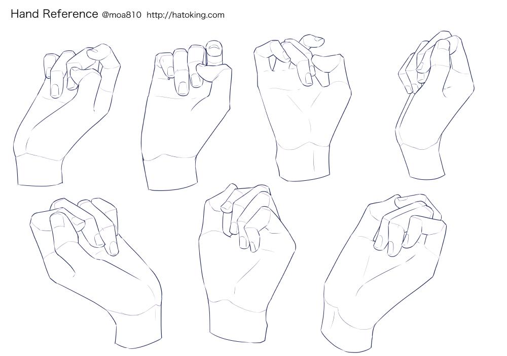 【お知らせ】トレスOKな手のイラスト資料集に「ゆるく握る-Loose fist」を追加しました。女の子の立ち絵でよく見る感じ。*Hand refs for artists  http://hatoking.com/journal/4352.html