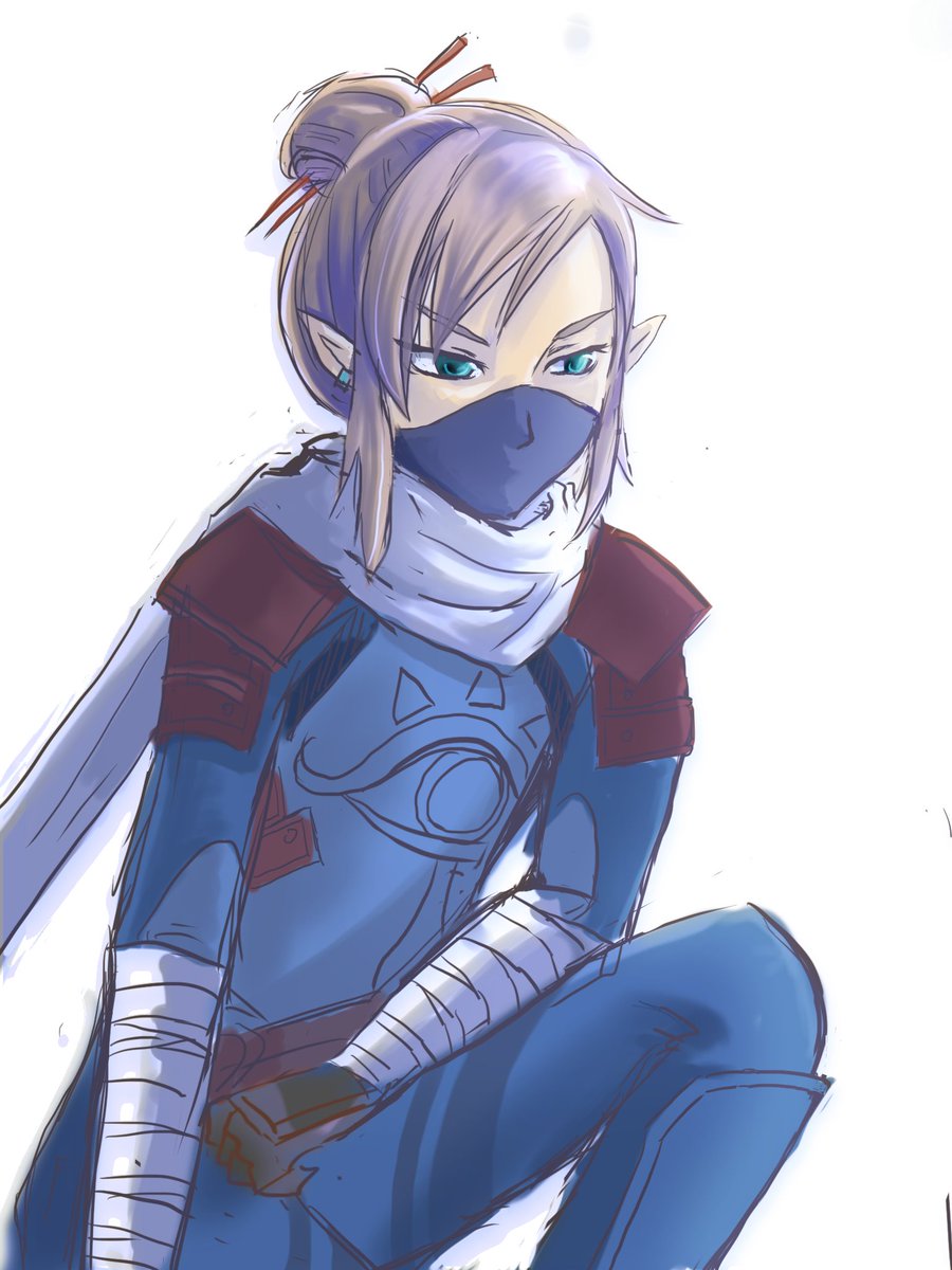 ゼルダ ゼルダbotw 忍び装備リンク 忍び装備めっちゃ好き リンク君のスタイルのよさが てこのイラスト