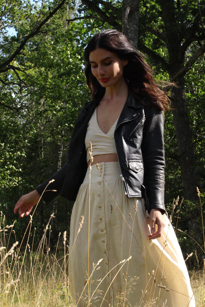 Pre-order happening now for <a href="/deadwood/">deadwood</a> Recycled Leather Motorcycle Jackets through next Friday.  Sizes XS-XXL available!  Shipping from US. The Jacket is paired here with our Primrose Crop and Adelaide Skirt. #sistersoftheblackmoon #sotbm #recycledleather