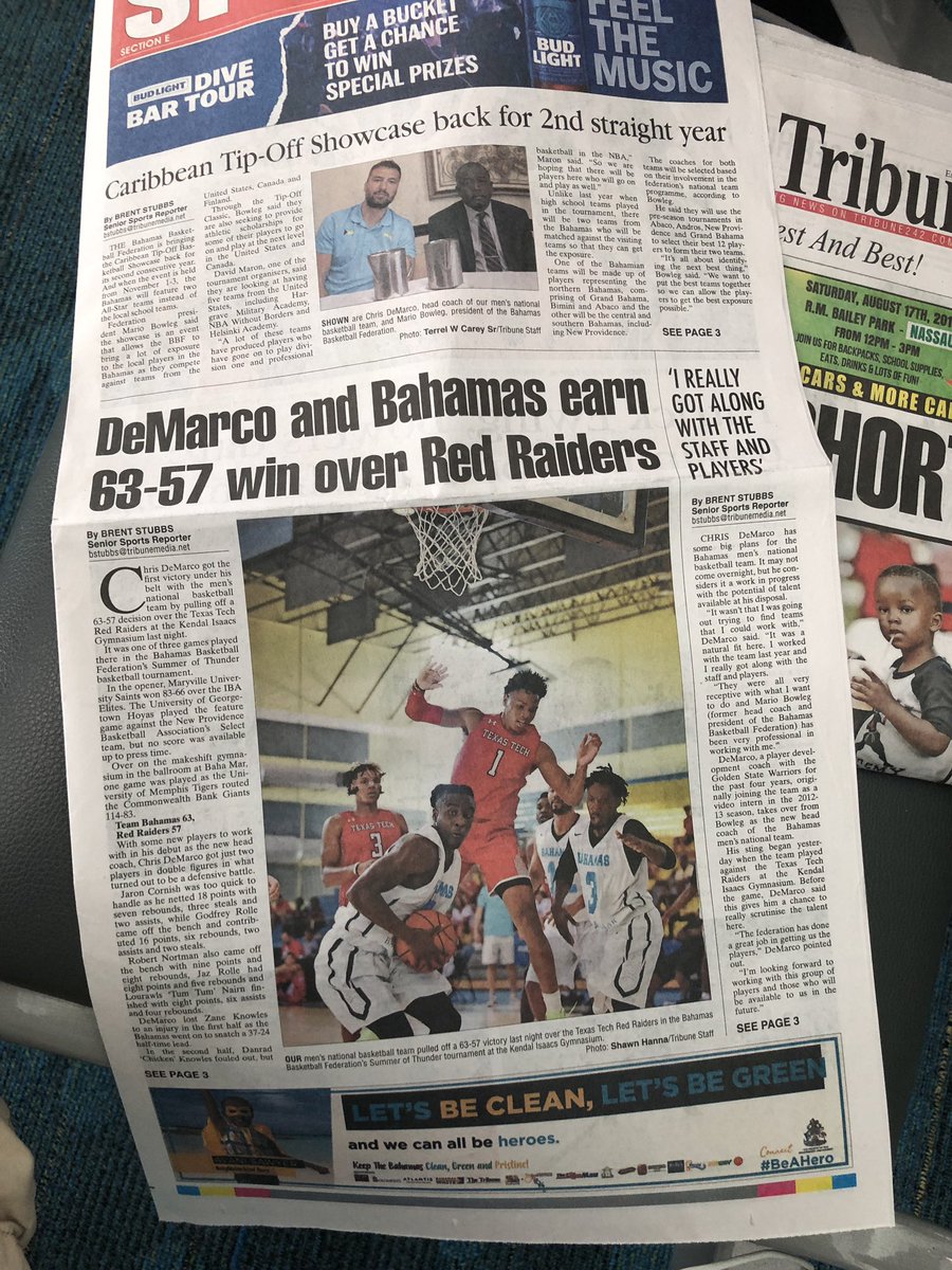 CaribbeanTipOff's tweet photo. Chris DeMarco, Warriors assistant coach, arrives in Nassau to coach the Bahamas Select team against Texas Tech, George Town, and Memphis during Summer of Thunder. #warriors #bahamas #bahamasbasketball #242totheworld🌎🇧🇸 https://t.co/Ho3BxzvOtY
