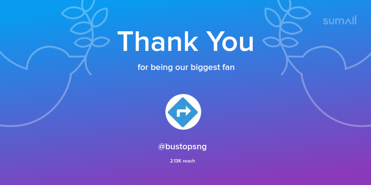 Our biggest fans this week: bustopsng. Thank you! via sumall.com/thankyou?utm_s…