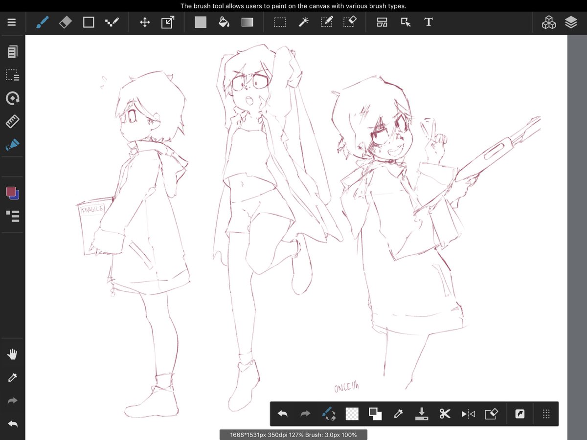 Sketches before sleep. I'm still not sure how to name her 