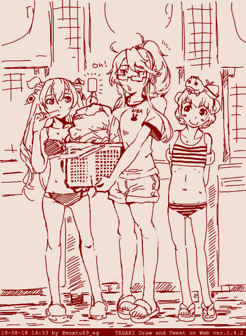 ジョンストンとサムがアイオワの手伝いにきた #tegaki_dt 