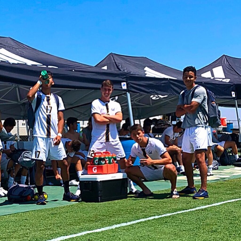 CalMSoc's tweet photo. Bears beat @GCU_Lopes 2-1 in their first exhibition game! @thealonso17 and Fahmi Abraham scored goals and Drake Callender and Noah Texter we’re strong in goal! #CalMSoc #GoBears https://t.co/jz9ZxFMLvI