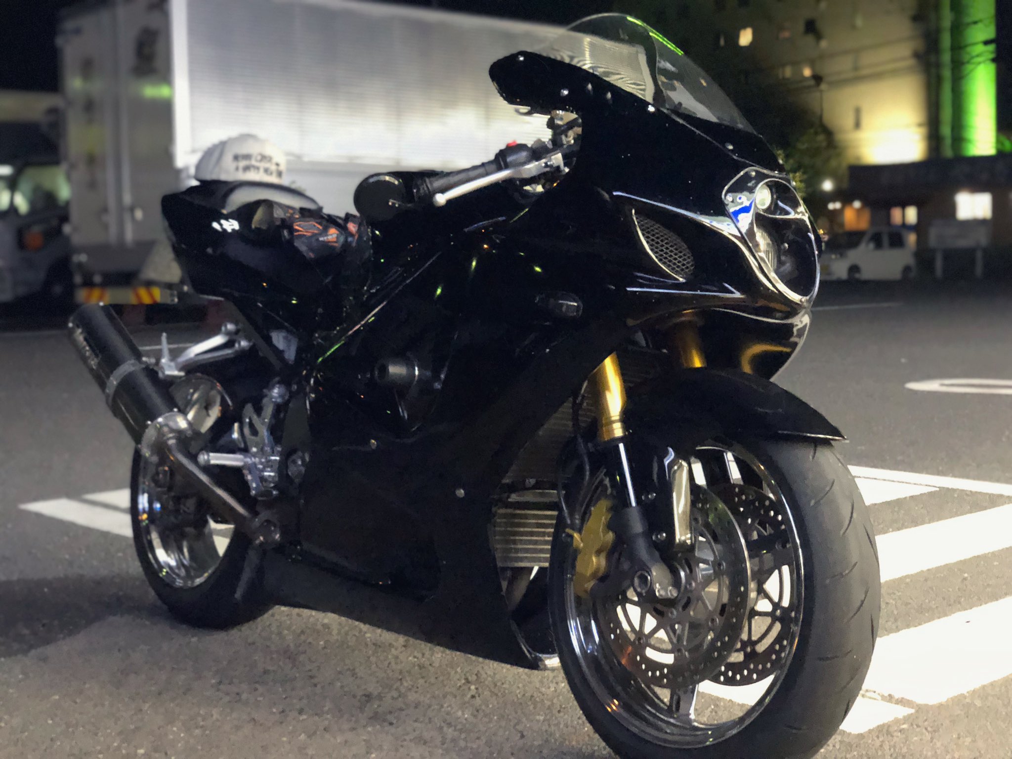 アンチビクスク バイクパンツ 32インチ ブラック おどろおどろしい