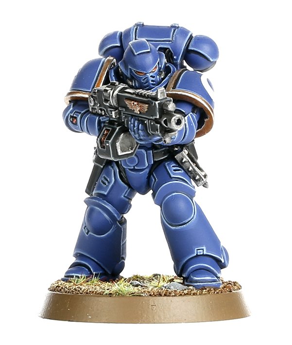 GW_Salisbury's tweet photo. So, favourite thing from the new Codex? The humble Auto Bolt Rifle! Now firing 3 shots it’s turned into a beast! Plus if you play the Boltstorm Stratagem during the Tactical doctrine phase you can apply a -1AP modifier to the automatic 30 hits from a 10man Squad! https://t.co/txE1oKjjMm