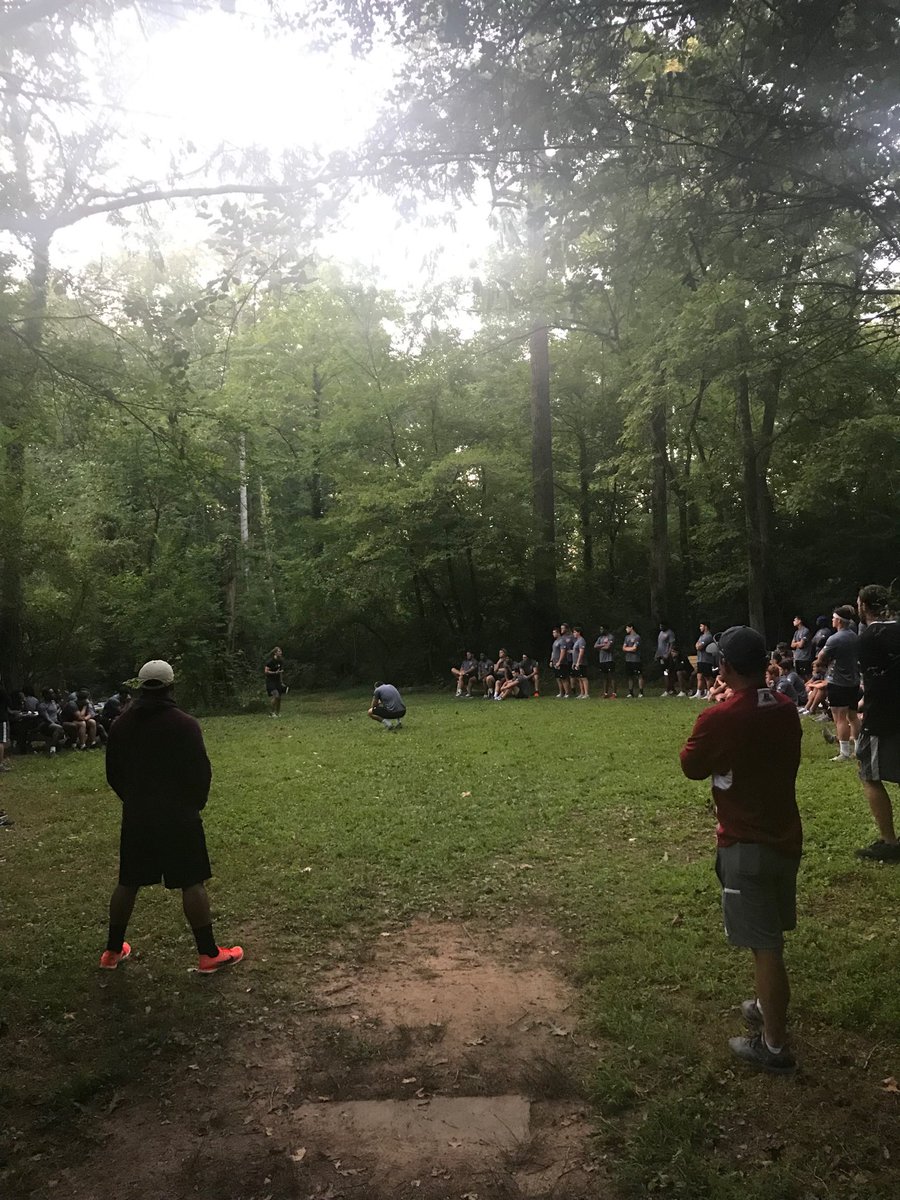 MCScotsFootball's tweet photo. Former QB ⁦@adambd10⁩  delivering the Gospel this morning to the Scots.  #WEARESCOTS V https://t.co/QBeFeudk5B