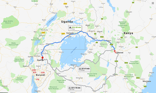 africa_roadtrip's tweet photo. #FirstAfricaRoadTripCircuit 
#Nairobi-#Kampala-#Kigali #RouteMap https://t.co/fca5C90A8s