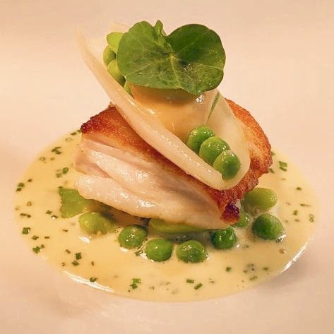 squarebistro's tweet photo. Skate, roast onion purรฉe, bone sauce, shallot, peas & broad beans #greatcooking @jonnyhanna12 @jamiecrozier1 @jamier10 #proper https://t.co/KzHv8XZLtx