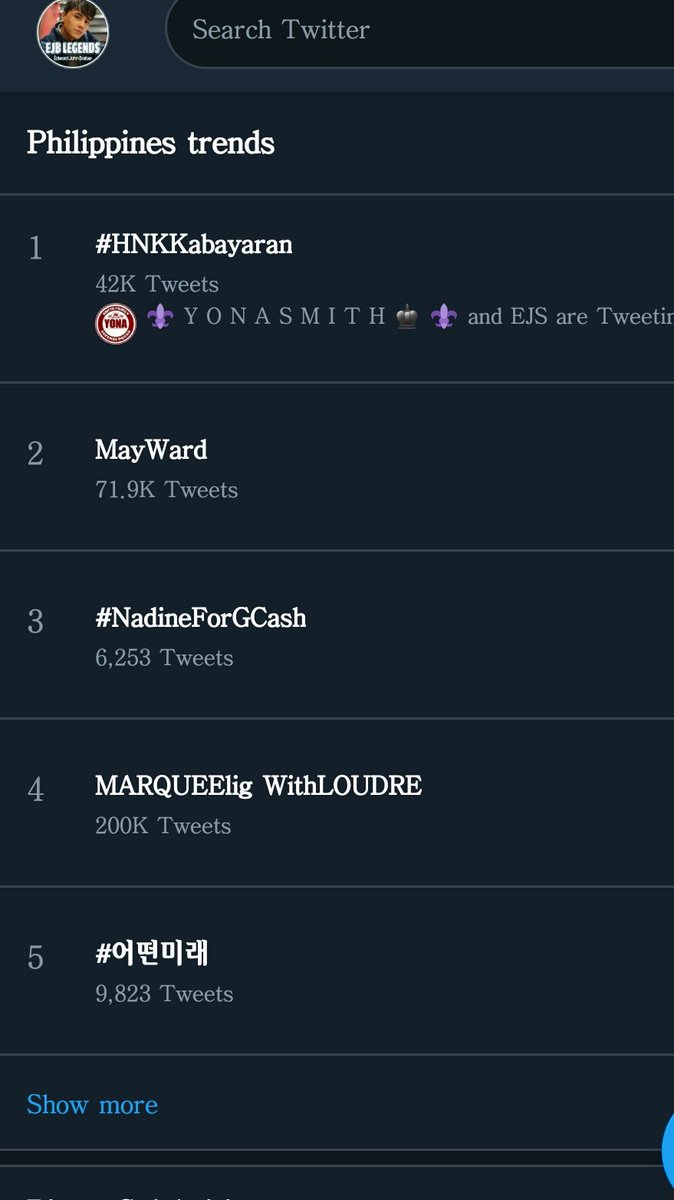 ejblnamabait's tweet photo. OMAYGAAAAD 

trending ang MayWard at second spot

#HNKKabayaran 

@Barber_Edward_ 
@maymayentrata07 https://t.co/gimxD2sXEH