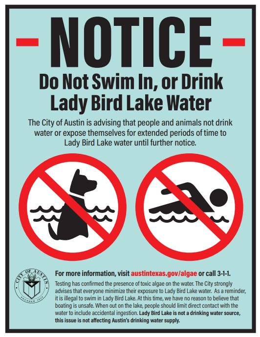 Austin_Police's tweet photo. Please do NOT swim in, or drink Lady Bird Lake Water! 

For more information visit: https://t.co/lBx0kux2eo https://t.co/vKgtEoXQRB