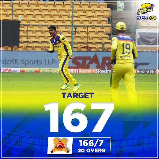 mysore_warriors's tweet photo. .@shivamoggalions sets a target of 167 in 20 overs. Over to #Warriors to hit back.
#MWvSL #GoWarriors #KPL8 #NammaKPL #KPLNoduGuru https://t.co/fIG4jD2whK