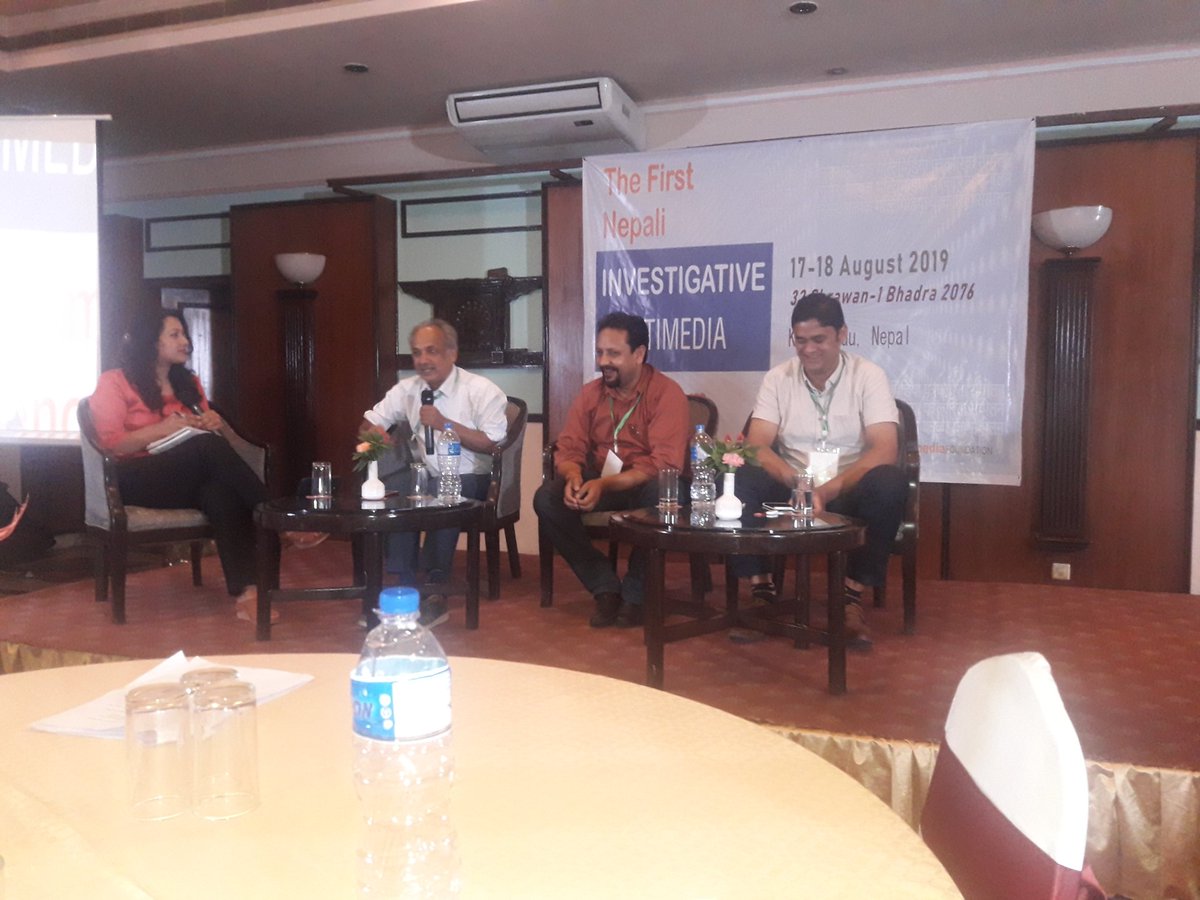 santyneupane's tweet photo. Concluding session in "The First Nepali Investigative Multimedia Journalism Conference"- Building Investigative Team and a way Forward @YubarajGhimire3 @srkhanal @MakarShrestha @paavan11 #Nepal60IJ #SCNJIR https://t.co/vjtHzJS3Ef