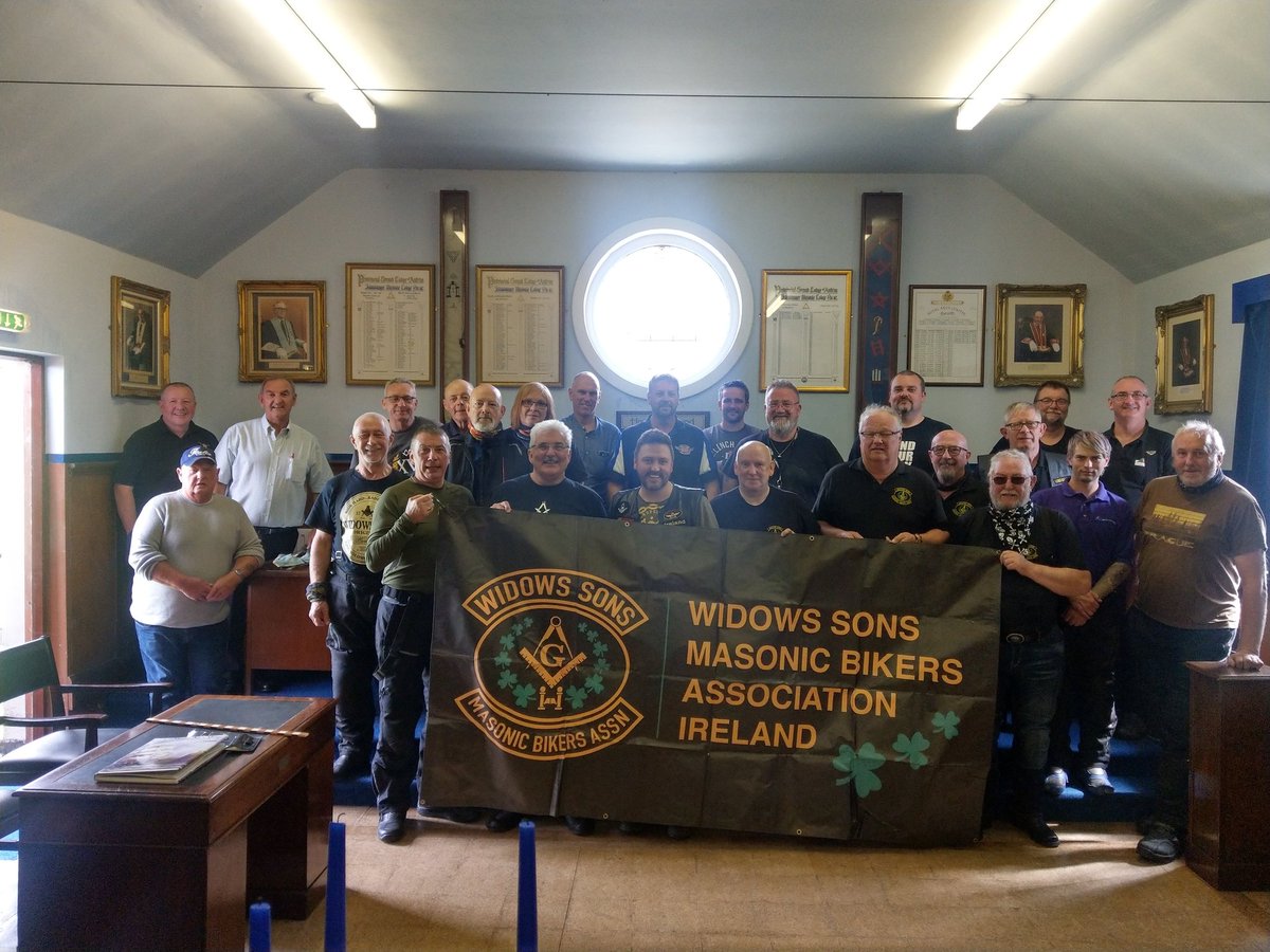 WSMBAireland's tweet photo. Brilliant day spent with Island Magee's #Masonic Lodge 162 and a ride out with a few of their members. #NorthernIreland #Masonry #2b1ask1 #freemason #bikers #motorcycle https://t.co/30X2Zz3Cqg #islandmagee #northcoast #history #widowssons #Masonicbikers #carrickfergus #Saturday https://t.co/oZDzOSgQJT