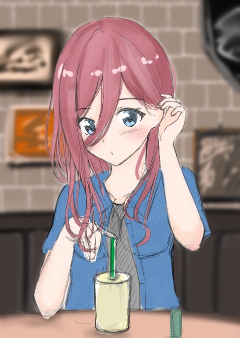NasaさんがTwitterに投稿した中野三玖(五等分の花嫁)のイラスト。