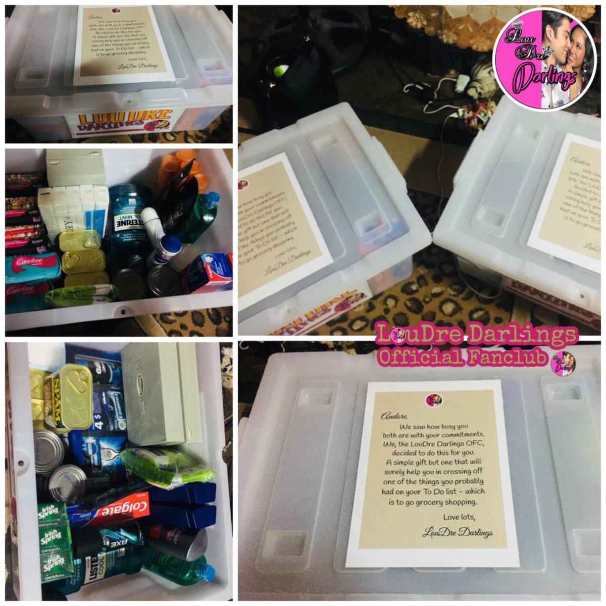 loudredarlings1's tweet photo. Instead of giving LouDre expensive gifts, we decided to shop for some groceries/toiletries. We hope you like LouDre! 

Mahal namin kayo! 

MARQUEElig WithLOUDRE 
@louyanong l @itsdredesu https://t.co/dMJAk7iOPP