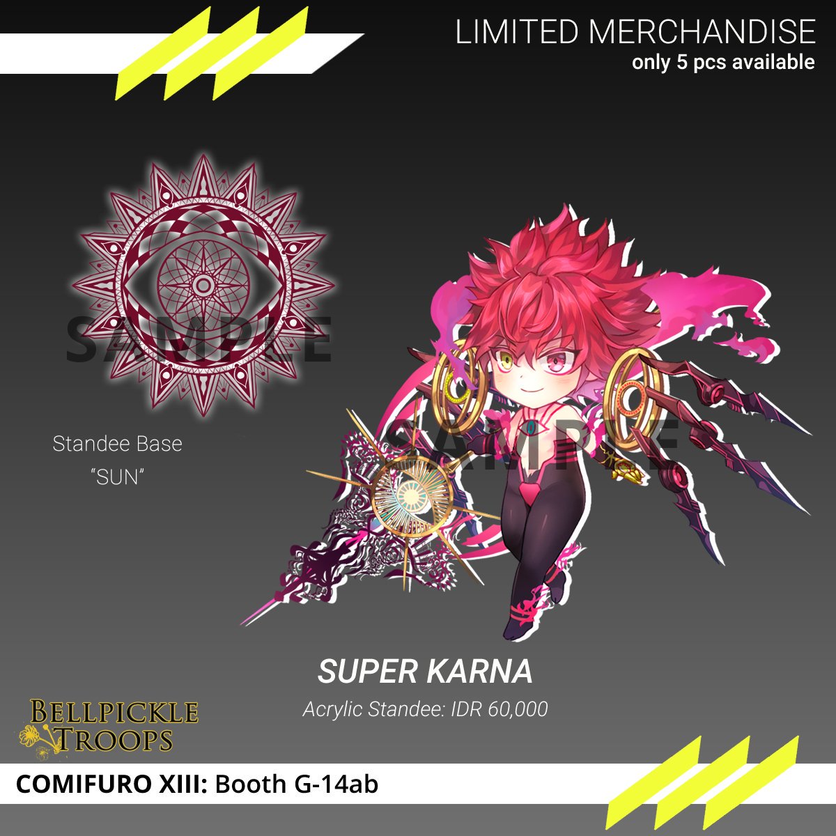 Bellpi_Troops's tweet photo. LIMITED MERCH: FGO Acrylic Standee

We'll be bringing them for @comifuro XIII on 7-8 Sept'19! ☆*:.｡.o(≧▽≦)o.｡.:*☆

1st Come, 1st Serve~
Get yours asap before they're out of stock ☆⌒(≧▽​° )

#FGO #Comifuro #CFXIII #Arthur #Merlin #Karna #Arjuna https://t.co/1pAJkQcZKO